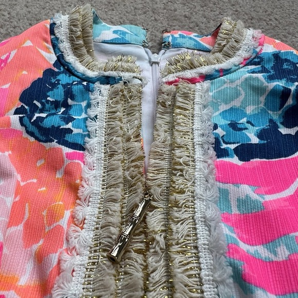 LILLY PULITZER ALEXA SHIFT SLEEVELESS DRESS, Front Zipper MULTI COLORED Size 00 - Picture 11 of 12